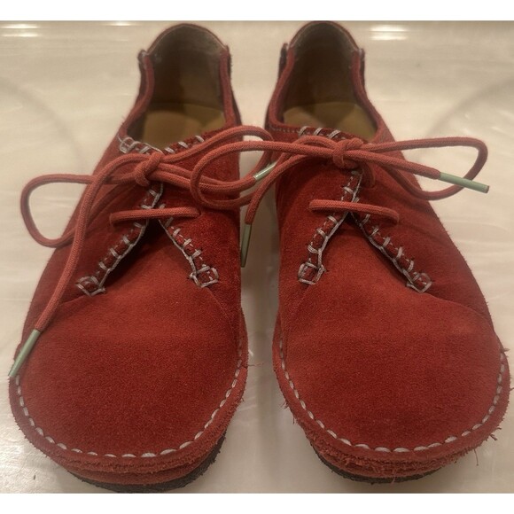 Clarks Originals Red Suede Wallabee Shoes Women’s 7M Crepe Sole - Picture 1 of 6